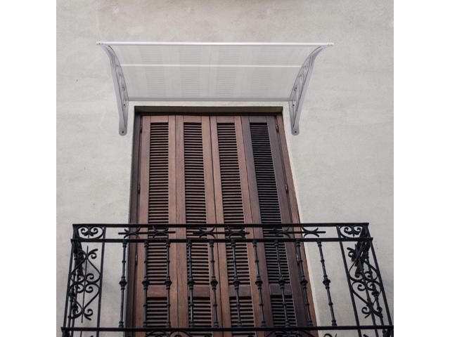 SlickBlue 40 x 40 Inch Outdoor Polycarbonate Front Door Window Awning Canopy