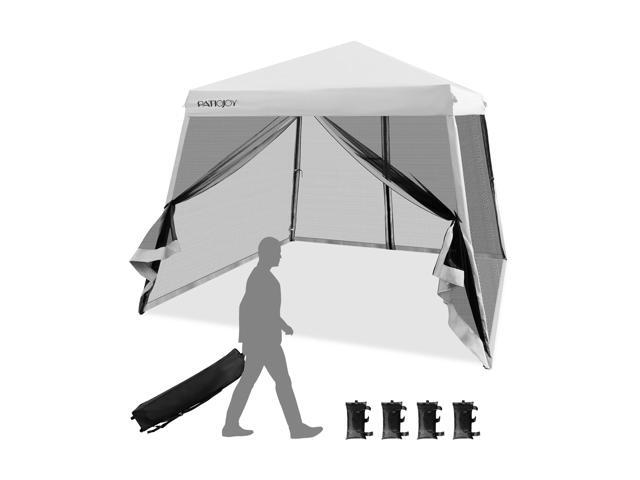 SlickBlue 10 x 10 Feet Pop Up Canopy with with Mesh Sidewalls and Roller Bag