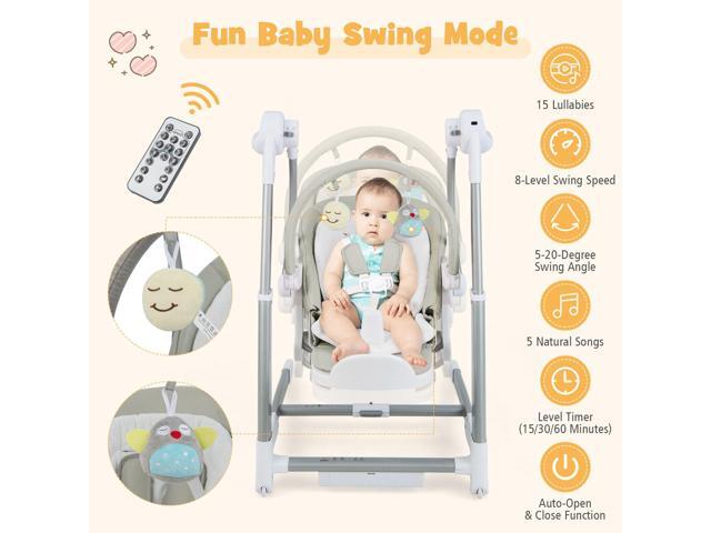 SlickBlue Baby Folding High Chair with 8 Adjustable Heights and 5 Recline Backrest