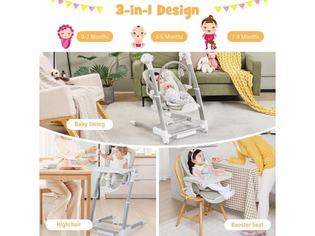 SlickBlue Baby Folding High Chair with 8 Adjustable Heights and 5 Recline Backrest