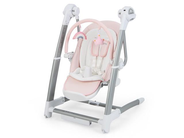 SlickBlue Baby Folding High Chair with 8 Adjustable Heights and 5 Recline Backrest