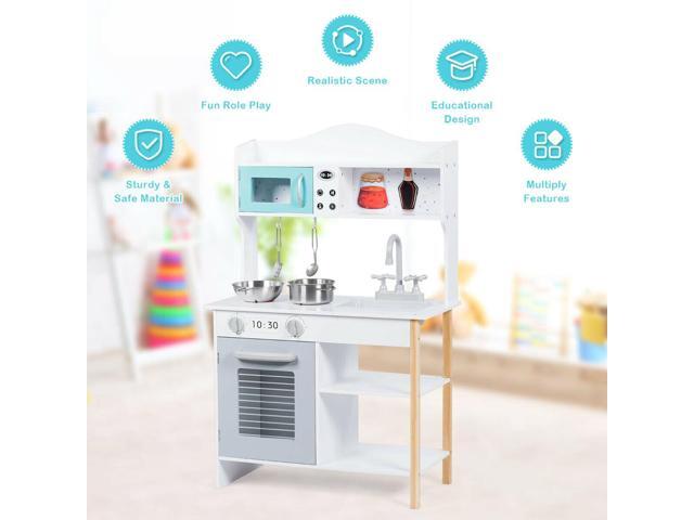 SlickBlue Kids Kitchen Cookware Pretend Cooking Food Play Set