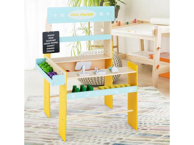 SlickBlue Kid's Pretend Play Grocery Store with Cash Register and Blackboard