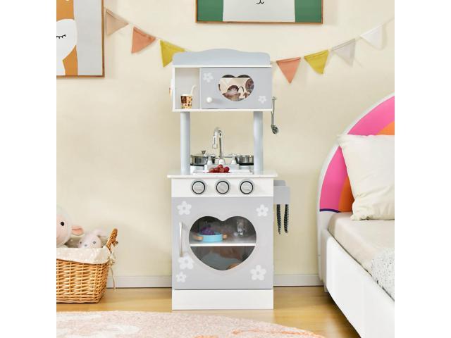 SlickBlue Chef Pretend Kitchen Playset with Cooking Oven and Sink for Toddlers