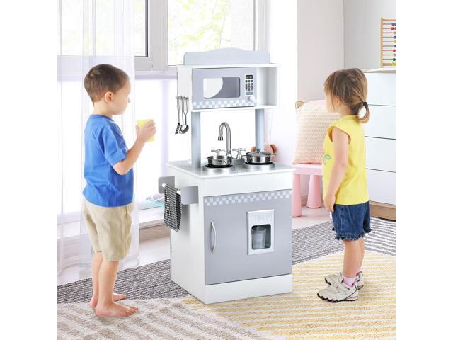 SlickBlue Chef Pretend Kitchen Playset with Cooking Oven and Sink for Toddlers