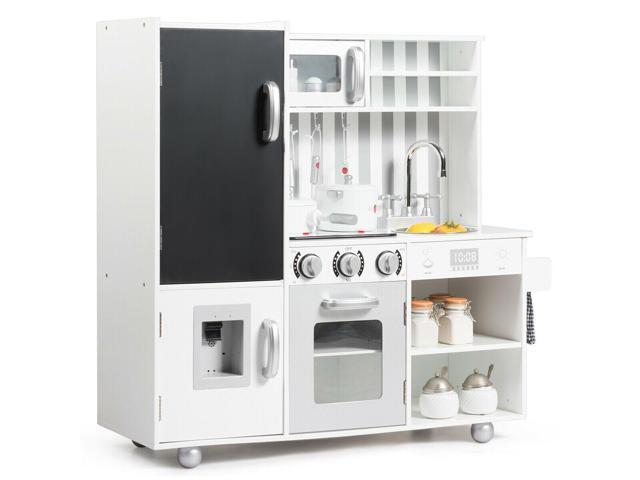 SlickBlue Wooden Pretend Play Kitchen Sets with Simulated Sound