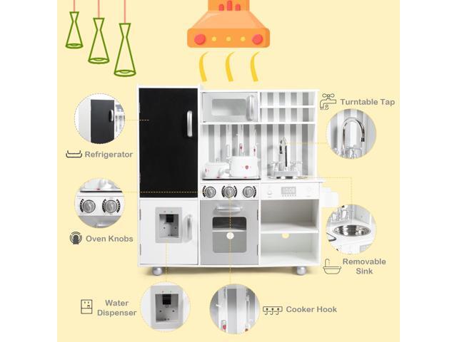 SlickBlue Wooden Pretend Play Kitchen Sets with Simulated Sound