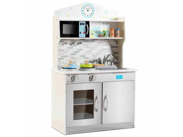 SlickBlue Kids Wooden Pretend Cooking Play set Cookware Kitchen