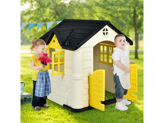 SlickBlue Kid's Playhouse Pretend Toy House For Boys and Girls 7 Pieces Toy Set