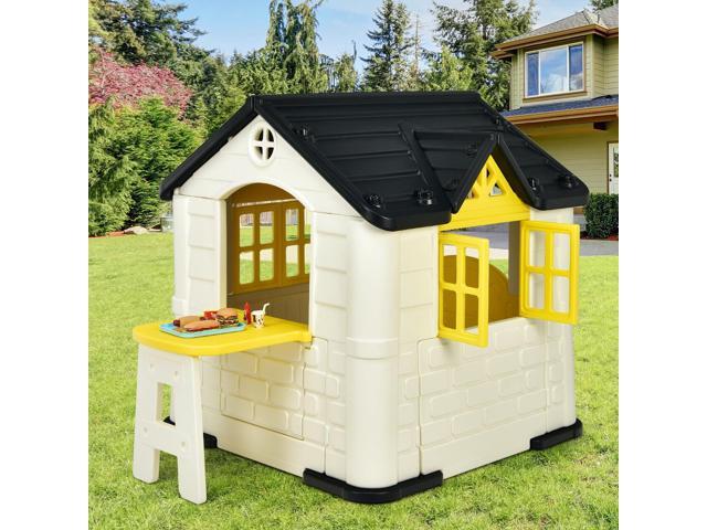 SlickBlue Kid's Playhouse Pretend Toy House For Boys and Girls 7 Pieces Toy Set