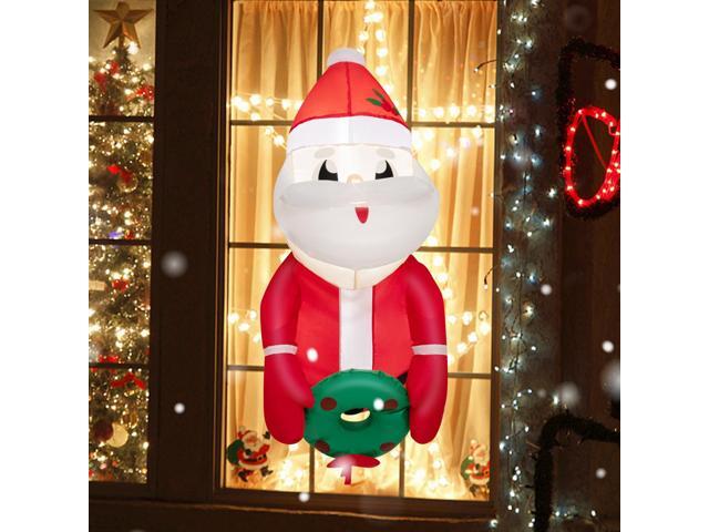 SlickBlue Lighted Inflatable Santa Claus Broke Out from Window