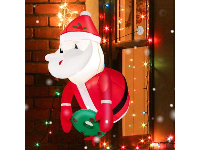 SlickBlue Lighted Inflatable Santa Claus Broke Out from Window
