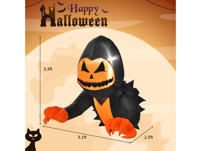 SlickBlue Halloween Inflatable Pumpkin Head Ghost Broke Out from Window