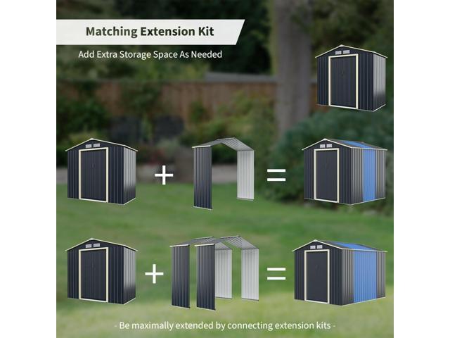 SlickBlue Outdoor Storage Shed Extension Kit for 7 Feet Shed Width