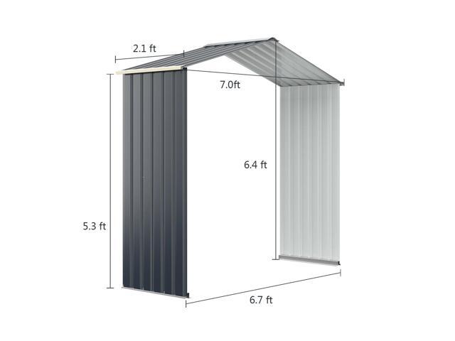 SlickBlue Outdoor Storage Shed Extension Kit for 7 Feet Shed Width