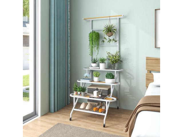 SlickBlue 4-Tier Hanging Plant Stand with Hanging Bar