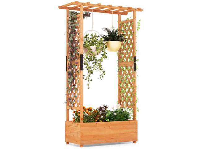 SlickBlue Raised Garden Bed with Arch Trellis