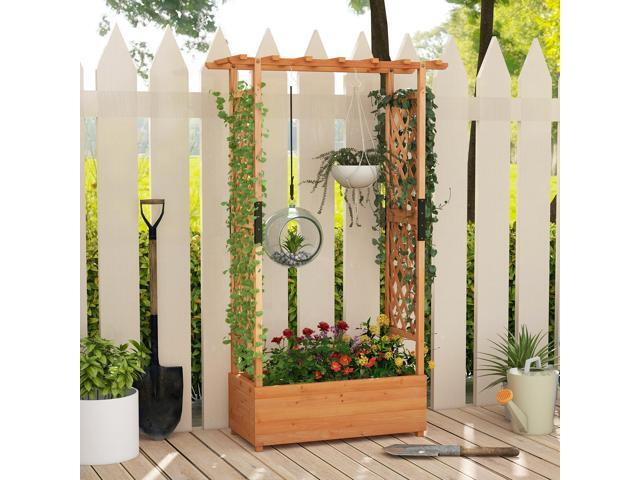 SlickBlue Raised Garden Bed with Arch Trellis