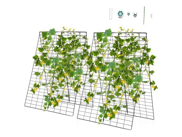 SlickBlue 2 Pieces Fold-able A-Frame Trellis Plant Supports with Twist Ties