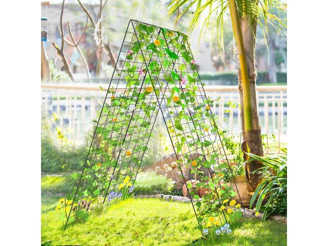 SlickBlue 2 Pieces Fold-able A-Frame Trellis Plant Supports with Twist Ties
