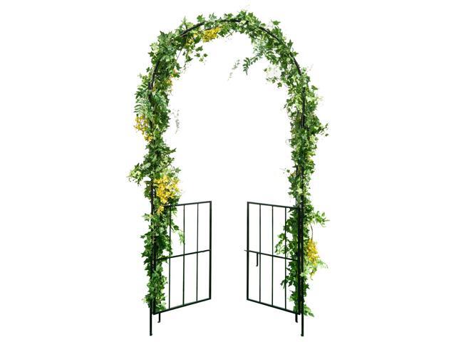 SlickBlue Garden Arch Arbor Trellis with Gate Patio Plant Stand Archway