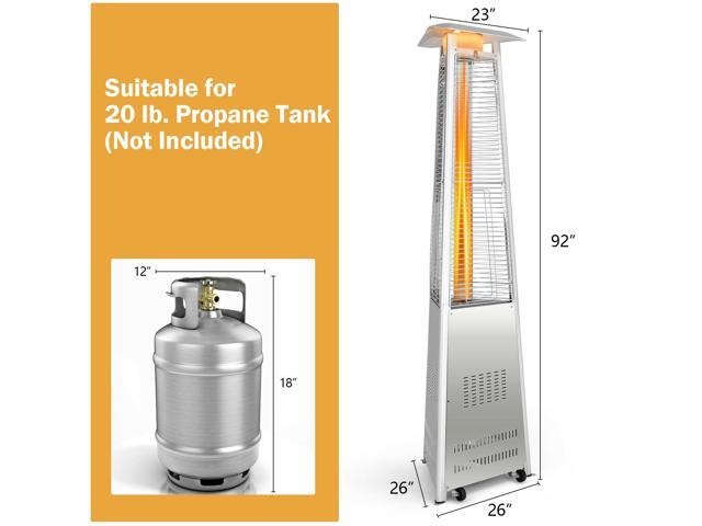 SlickBlue 42 000 BTU Stainless Steel Pyramid Patio Heater With Wheels