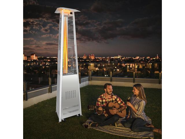 SlickBlue 42 000 BTU Stainless Steel Pyramid Patio Heater With Wheels