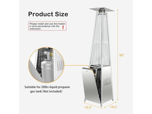 SlickBlue 42000 BTU Pyramid Patio Heater with Wheels