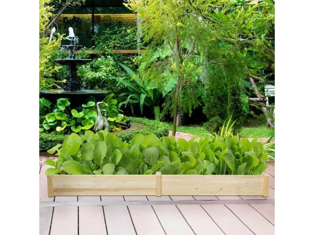 SlickBlue Raised Flowers Vegetables Garden Wooden Planter Box