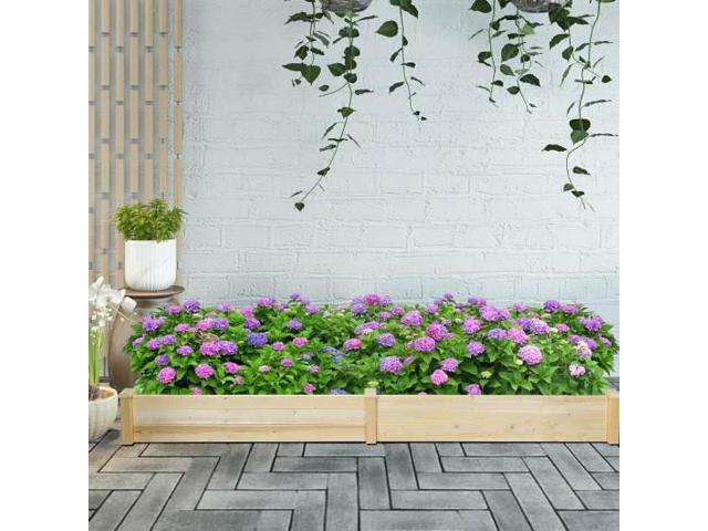 SlickBlue Raised Flowers Vegetables Garden Wooden Planter Box