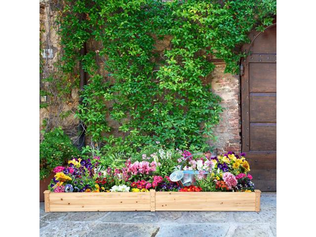 SlickBlue Wooden Vegetable Raised Garden Bed for Backyard Patio Balcony