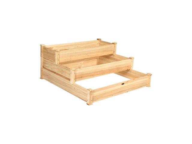 SlickBlue 3 Tier Elevated Wooden Vegetable Garden Bed