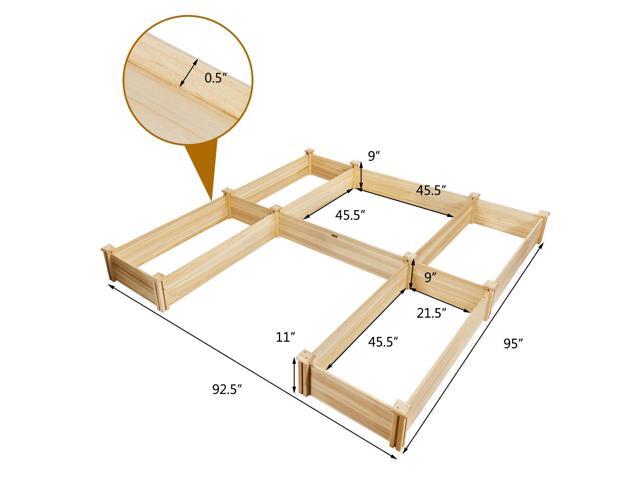 SlickBlue U-Shaped Wooden Garden Raised Bed for Backyard and Patio