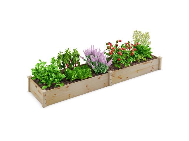 SlickBlue Wooden Raised Garden Bed Outdoor for Vegetables Flowers Fruit