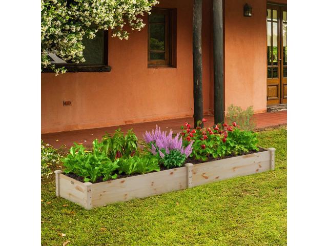 SlickBlue Wooden Raised Garden Bed Outdoor for Vegetables Flowers Fruit