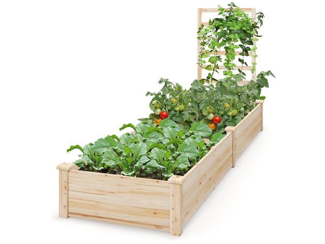 SlickBlue Raised Garden Bed with Planter Box and Trellis