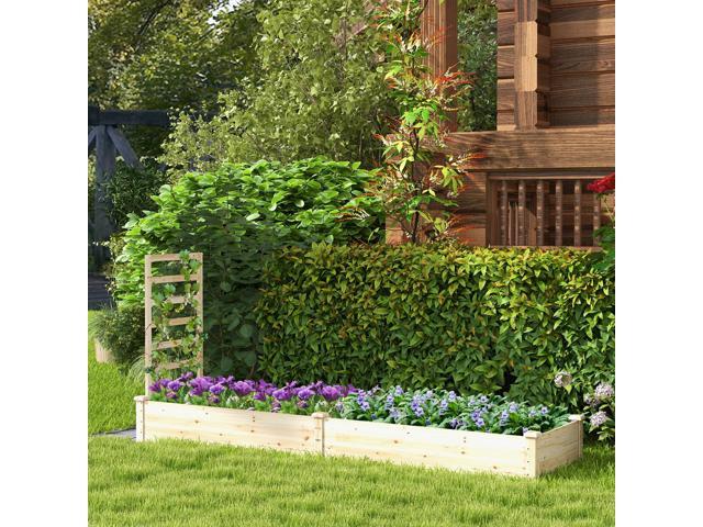 SlickBlue Raised Garden Bed with Planter Box and Trellis