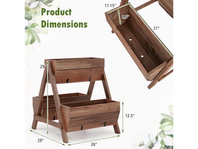 SlickBlue Vertical Raised Garden bed with 3 Wooden Planter Boxes-S