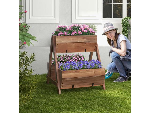 SlickBlue Vertical Raised Garden bed with 3 Wooden Planter Boxes-S