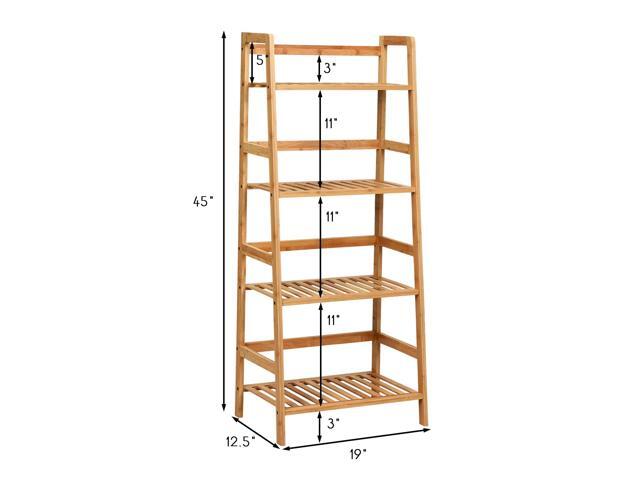 SlickBlue 4-Tier Bamboo Plant Rack with Guardrails Stable and Space-Saving