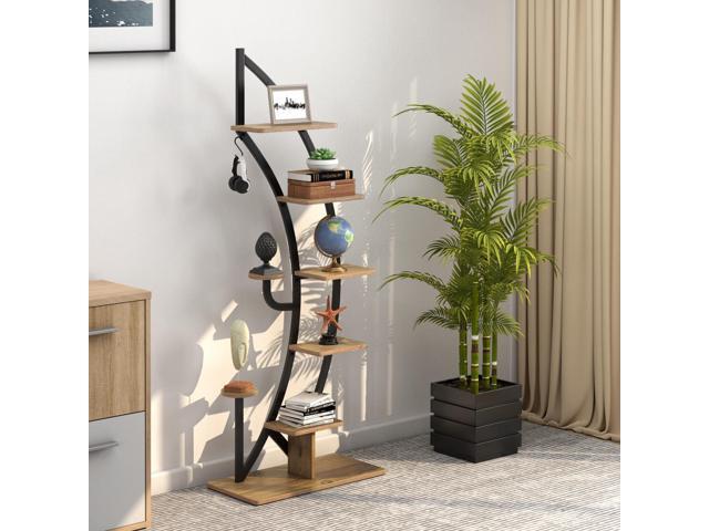 SlickBlue 6-Tier 9 Potted Metal Plant Stand Holder Display Shelf with Hook
