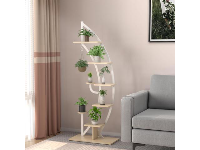 SlickBlue 6-Tier 9 Potted Metal Plant Stand Holder Display Shelf with Hook