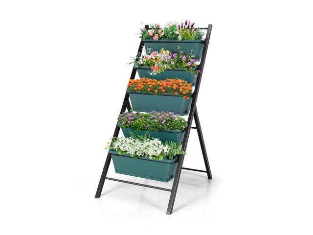 SlickBlue 5-tier Vertical Garden Planter Box Elevated Raised Bed with 5 Container