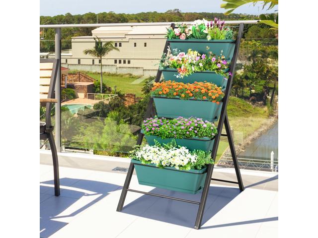 SlickBlue 5-tier Vertical Garden Planter Box Elevated Raised Bed with 5 Container