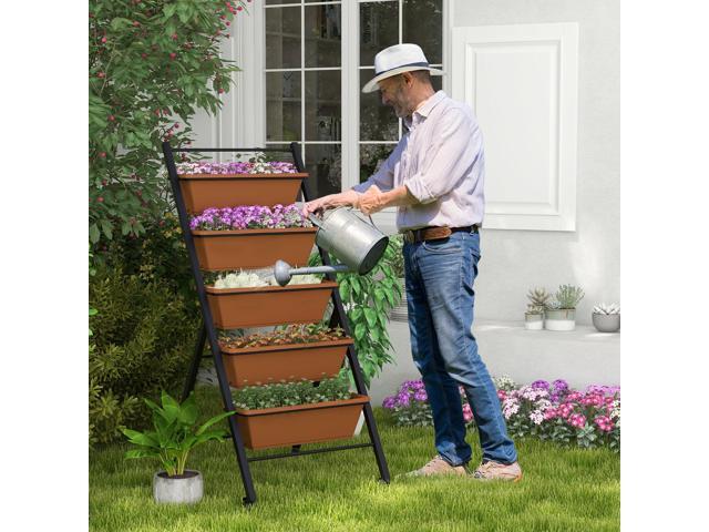 SlickBlue 5-Tier Vertical Raised Garden Bed with Wheels and Container Boxes