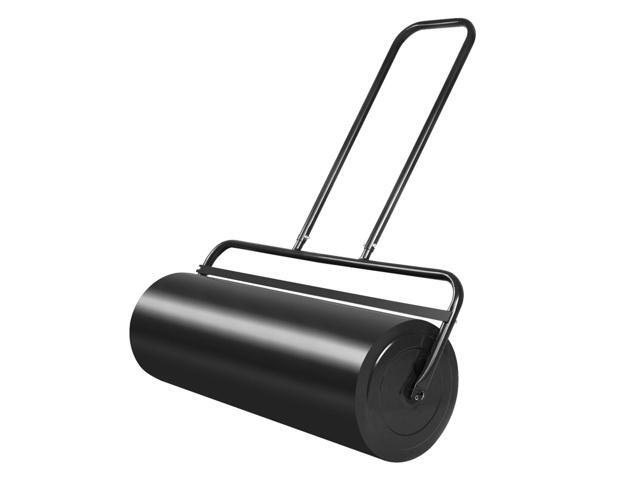 SlickBlue Tow Lawn Roller Water Filled Metal Push Roller-Black