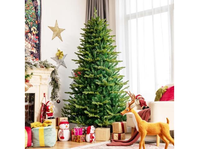 SlickBlue Pre-lit Artificial Hinged Christmas Tree with APP Controlled LED Lights-7 ft