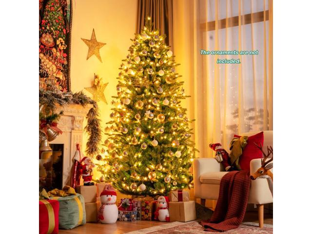 SlickBlue Pre-lit Artificial Hinged Christmas Tree with APP Controlled LED Lights-7 ft
