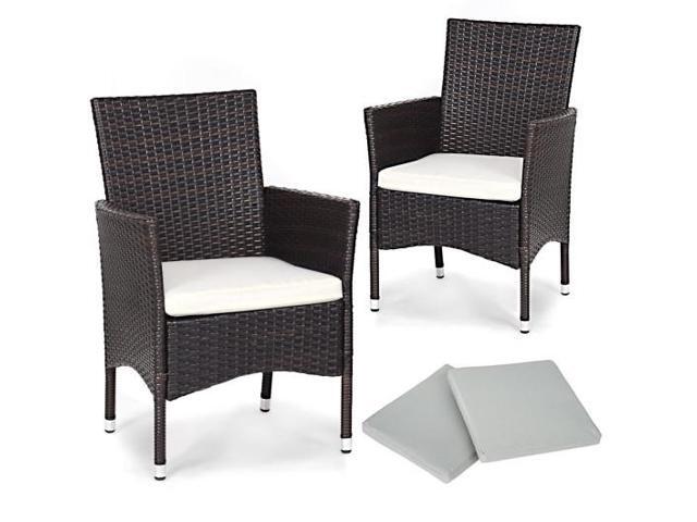SlickBlue 2 pcs Dining Chairs Set with 2 Cushion Covers