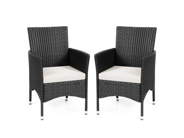 SlickBlue 2 pcs Dining Chairs Set with 2 Cushion Covers